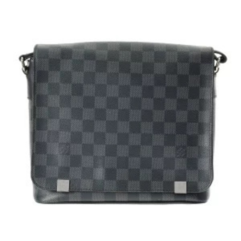 Louis Vuitton Damier Graphite Black District NM Black Canvas Shoulder Bag